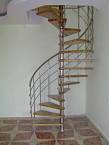 Scara circulara inox cu trepte din lemn 36